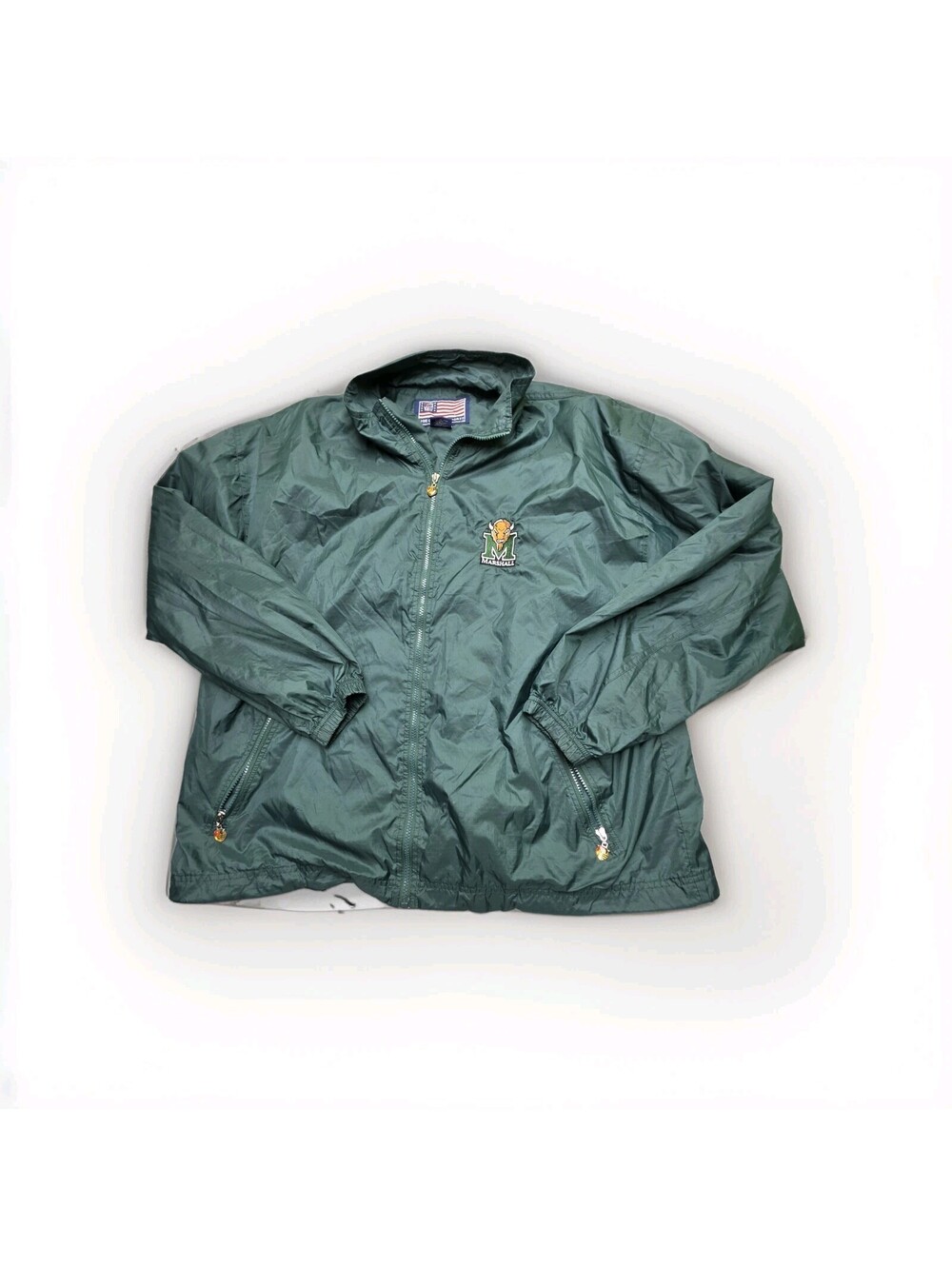 🔥 Vintage Marshall Thundering Herd Jacket Windbreaker Mens XL 29x27 Green